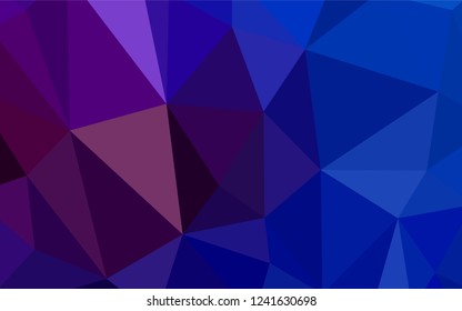 Dark Pink, Blue vector abstract polygonal template. Triangular geometric sample with gradient.  Best triangular design for your business.