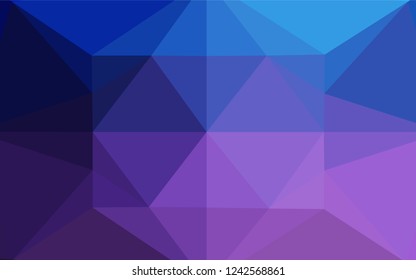 Dark Pink, Blue vector abstract polygonal cover. A vague abstract illustration with gradient. The polygonal design can be used for your web site.