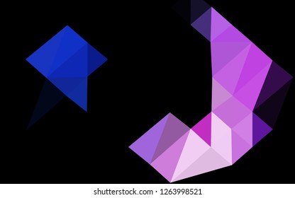 Dark Pink, Blue vector abstract polygonal cover. Shining illustration, which consist of triangles. Template for a cell phone background.