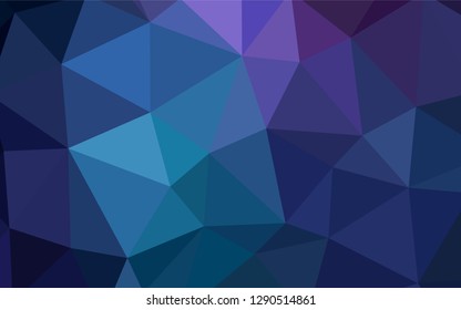 Dark Pink, Blue vector abstract polygonal template. Triangular geometric sample with gradient.  Completely new template for your banner.