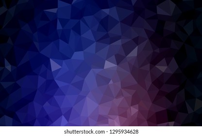 Dark Pink, Blue vector abstract polygonal template. Colorful illustration in polygonal style with gradient. Brand new style for your business design.