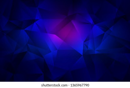 Dark Pink, Blue vector abstract mosaic backdrop. Shining polygonal illustration, which consist of triangles. A completely new design for your leaflet.