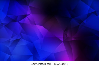 Dark Pink, Blue vector abstract mosaic background. Glitter abstract illustration with an elegant triangles. A completely new design for your leaflet.