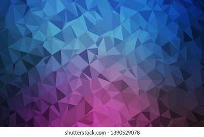 Dark Pink, Blue vector abstract mosaic pattern. A vague abstract illustration with gradient. Completely new design for your business.