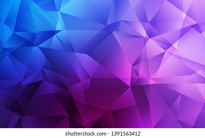 Dark Pink, Blue vector abstract mosaic backdrop. Elegant bright polygonal illustration with gradient. Completely new template for your banner.