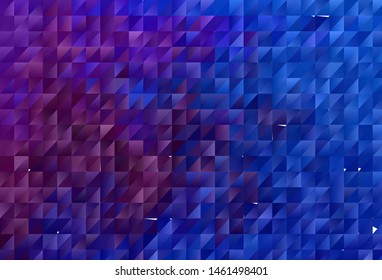 Dark Pink, Blue vector abstract mosaic pattern. Creative illustration in halftone style with triangles. Brand new style for your business design.