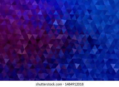 Dark Pink, Blue vector abstract mosaic backdrop. Geometric illustration in Origami style with gradient.  Triangular pattern for your design.