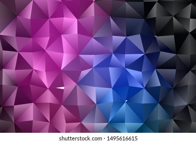 Dark Pink, Blue vector abstract polygonal layout. A sample with polygonal shapes. Completely new template for your business design.