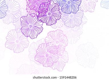 Dark Pink, Blue vector abstract backdrop with leaves. Brand new colored illustration with flowers. Elegant pattern for your brand book.