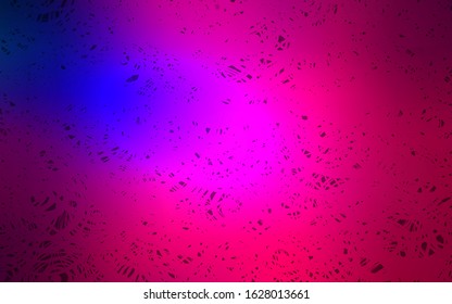 Dark Pink, Blue vector abstract doodle wallpaper. Shining colored illustration with roses in doodle style. Hand painted design for web, leaflet, textile.