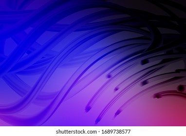 Planta brillante abstracta de vector azul oscuro. Ilustración creativa en estilo de medio tono con degradado. Nueva forma de tu diseño.
