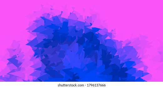 Dark pink, blue vector abstract triangle pattern. Abstract illustration with elegant gradient triangles. Background for web designers.