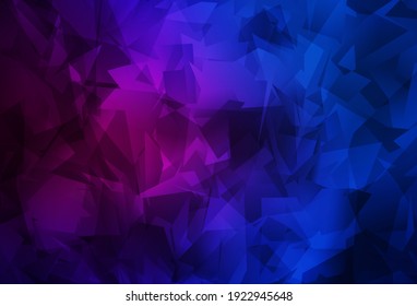 Patrón de mosaico abstracto del vector azul oscuro rosa. Ilustración colorida de estilo poligonal con gradiente. Diseño poligonal para su sitio web.
