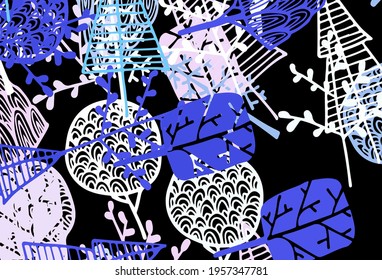 Oscuro Pink, Blue vector fondo abstracto con árboles, ramas. Ilustración abstracta geométrica moderna con árboles. Nueva plantilla para tu libro de marcas.