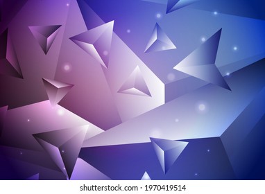 Dark Pink, Blue vector abstract mosaic pattern. Elegant bright polygonal illustration with gradient. A completely new design for your leaflet.
