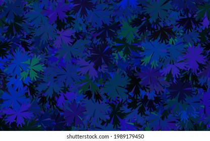 Dark Pink, Blue vector abstract background with flowers. Glitter abstract illustration with flowers. Template for backgrounds of cell phones.