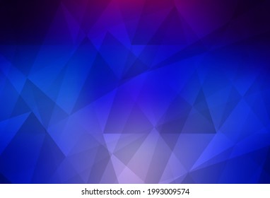 Dark Pink, Blue vector abstract polygonal background. Modern abstract illustration with triangles. Textured pattern for your backgrounds.