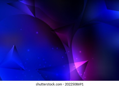 Dark Pink, Blue vector Abstract illustration with colorful discs and triangles. Modern abstract illustration with colorful water drops. Modern design for a business card.