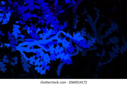 Dark Pink, Blue vector abstract design with leaves, branches. Colorful illustration in doodle style with leaves, branches. Pattern for wallpapers, coloring books.