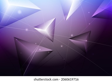 Fondo polígono abstracto de vector azul oscuro rosa y azul. Ilustración poligonal brillante, que consiste en triángulos. Patrón texturizado para sus antecedentes.
