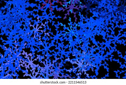 Dark Pink, Blue vector abstract background with flowers, leaves. Leaves and flowers with gradient on white background. Doodle design for your web site.