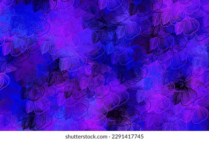 Pink oscuro, azul vector fondo abstracto con flores. Decoración de flores sobre fondo blanco. Nuevo diseño para su negocio.