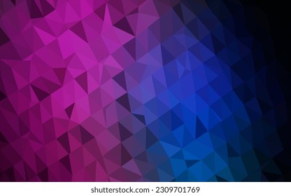 Dark Pink, Blue vector abstract polygonal layout. A sample with polygonal shapes. Template for a cell phone background.