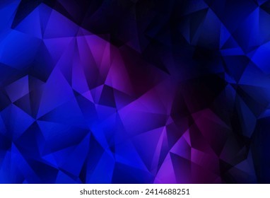 Dark Pink, Blue vector abstract polygonal background. Shining colorful illustration with triangles. New template for your brand book.