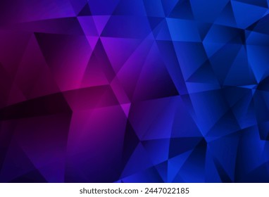 Dark Pink, Blue vector abstract mosaic background. Modern abstract illustration with triangles. Best triangular design for your business.