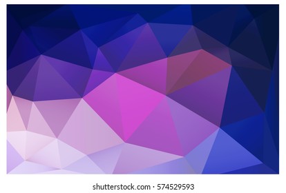 Dark Pink, Blue vector abstract textured polygonal background. Blurry triangle design. Pattern can be used for background.