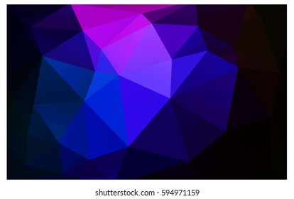 Dark Pink, Blue vector abstract textured polygonal background. Blurry triangle design. Pattern can be used for background.