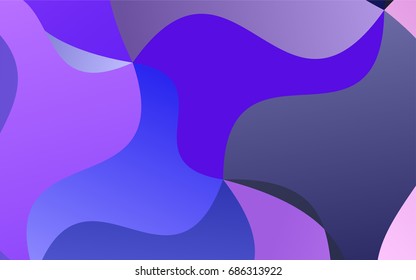 Dark Pink, Blue vector abstract cambered template. Modern geometrical abstract illustration with gradient bandy lines. A completely new design for your business.