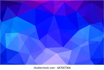 Dark Pink, Blue vector abstract textured polygonal background. Blurry triangle design. Pattern can be used for background.