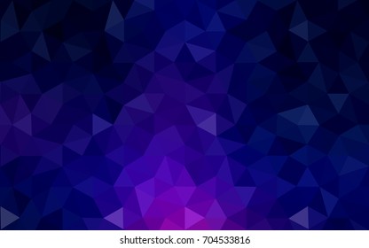Dark Pink, Blue vector abstract textured polygonal background. Blurry triangle design. Pattern can be used for background.