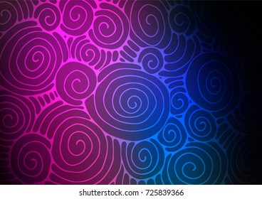 Dark Pink, Blue vector abstract doodle background. Colorful abstract illustration with lines in Asian style. The pattern can be used for heads of websites and designs.