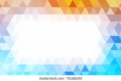 Dark Pink, Blue vector abstract mosaic template. Triangular geometric sample with gradient.  The elegant pattern can be used as part of a brand book.