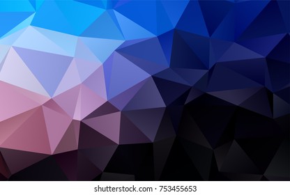 Dark Pink, Blue vector abstract mosaic pattern. Colorful abstract illustration with gradient. The polygonal design can be used for your web site.