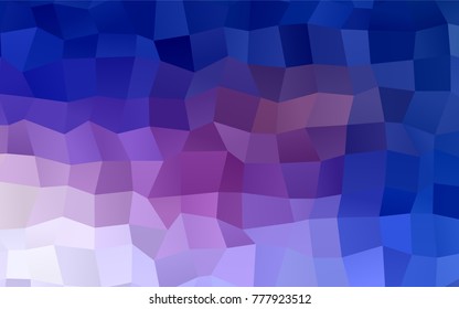 Dark Pink, Blue vector abstract textured polygonal background. Blurry rectangular design. The pattern with repeating rectangles can be used for background.