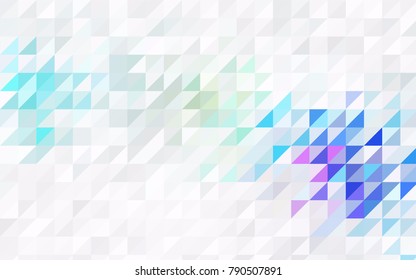 Dark Pink, Blue vector abstract colorful background, which consist of triangles. Pattern with colored triangles on white background.