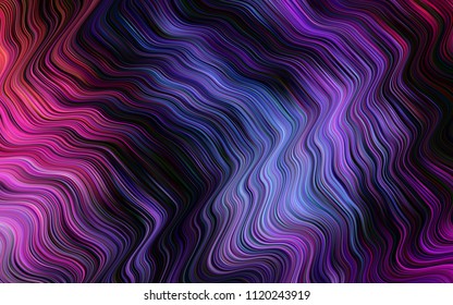 Dark Pink, Blue vector backdrop with bent lines. Modern gradient abstract illustration with bandy lines. Brand new design for your ads, poster, banner.