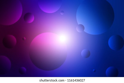 Dark Pink, Blue vector backdrop with dots. Blurred bubbles on abstract background with colorful gradient. Pattern can be used for futuristic ad, booklets.