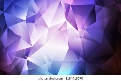 Dark Pink, Blue vector backdrop with lines, triangles. Triangles on abstract background with colorful gradient. Modern template for your landing page.