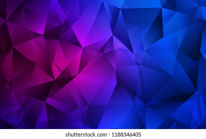 Dark Pink, Blue vector backdrop with lines, triangles. Glitter abstract illustration with triangular shapes. Modern template for your landing page.