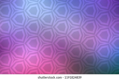 Dark Pink, Blue vector backdrop with hexagons. Illustration with set of colorful hexagons. Pattern for landing pages.