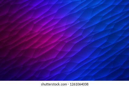 Dark Pink, Blue vector backdrop with lines, triangles. Triangles on abstract background with colorful gradient. Pattern for commercials.