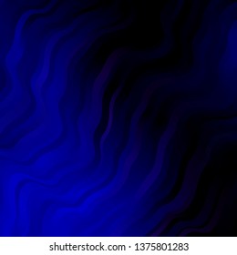 Dark Pink, Blue vector backdrop with bent lines. Bright illustration with gradient circular arcs. Pattern for booklets, leaflets.