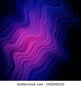 Dark Pink, Blue vector backdrop with circular arc. Abstract illustration with gradient bows. Template for your UI design.
