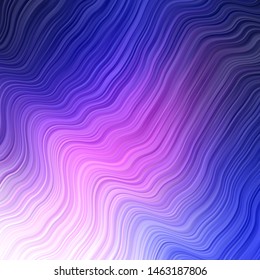 Dark Pink, Blue vector backdrop with bent lines. Abstract illustration with bandy gradient lines. Pattern for booklets, leaflets.