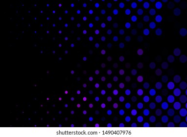 Dark Pink, Blue vector backdrop with dots. Blurred bubbles on abstract background with colorful gradient. Design for posters, banners.