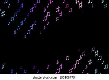 Dark Pink, Blue vector backdrop with music notes. Abstract illustration with colorful symbols of melody. Template for fasion magazines.